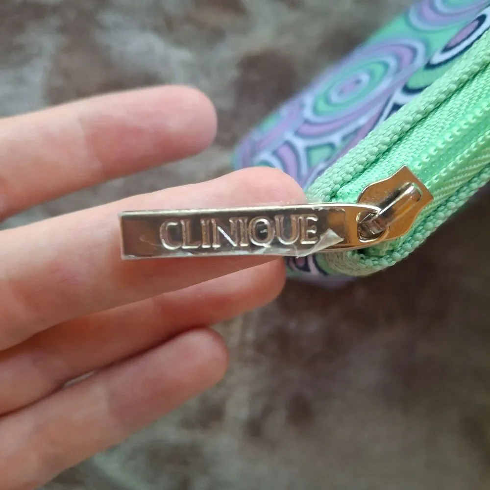Clinique x Jonathan Adler Makeup Bag - Mint Green, Retro Geometric - Limited Ed